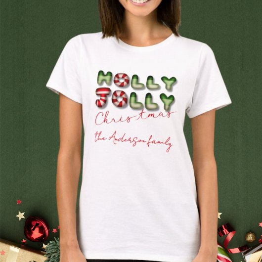 Holly Jolly Christmas 3D-Optik-Matchfamilie T-Shirt