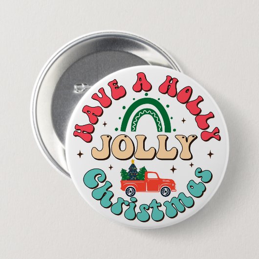 Holly Jolly Christmas Button (Vorne & Hinten)