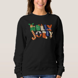 Holly Jolly Christmas Candy Letters Sweatshirt