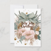 Holly Jolly Christmas Card – Festive Holiday Wish Dankeskarte (Vorderseite)