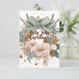 Holly Jolly Christmas Card – Festive Holiday Wish Dankeskarte