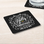 Holly Jolly Christmas Chalkboard Holiday Party Rechteckiger Pappuntersetzer (angewinkelt)