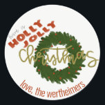 Holly Jolly Christmas Circle Stickers<br><div class="desc">Maßgeschneidert</div>