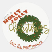 Holly Jolly Christmas Circle Stickers (Vorderseite)