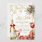 Holly Jolly Christmas Cocktail Champagne Party Einladung (Vorderseite)