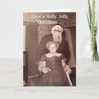 Holly Jolly Christmas Creepy Santa Card Dankeskarte