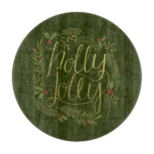 Holly Jolly Christmas Cutting Board Schneidebrett
