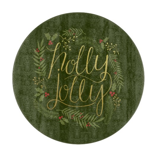 Holly Jolly Christmas Cutting Board Schneidebrett (Vorderseite)