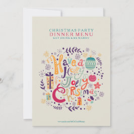 Holly Jolly Christmas Dinner Party Menu Einladung