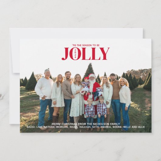 Holly Jolly Christmas Einladung (Vorderseite)