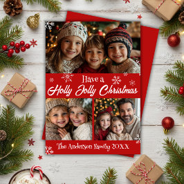 Holly Jolly Christmas Family Foto Classic Feiertagskarte