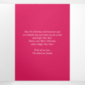 Holly Jolly Christmas Family Foto Dreifach Gefaltete Urlaubskarte (Innenseite Mitte)