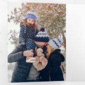 Holly Jolly Christmas Family Foto Dreifach Gefaltete Urlaubskarte (Innen Erste Seite)