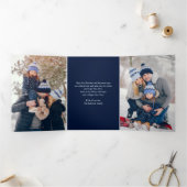 Holly Jolly Christmas Family Foto Dreifach Gefaltete Urlaubskarte (Innenseite)