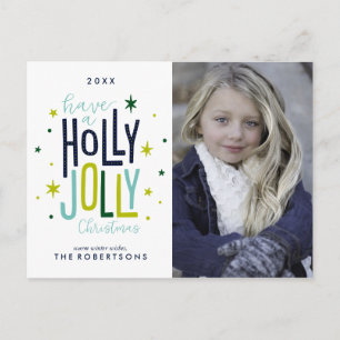 Holly Jolly Christmas Feiertagspostkarte