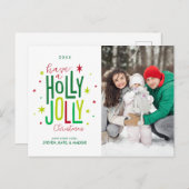 Holly Jolly Christmas Feiertagspostkarte (Vorne/Hinten)