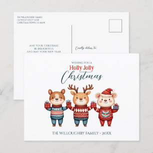 Holly Jolly Christmas Feiertagspostkarte
