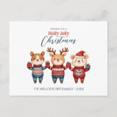 Holly Jolly Christmas Feiertagspostkarte (Vorderseite)