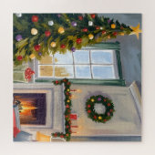 Holly Jolly Christmas | Fireplace Tree Merry Puzzle (Horizontal)