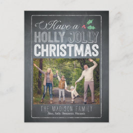 Holly Jolly Christmas Foto Card Postcard Feiertagspostkarte