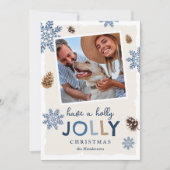 Holly Jolly Christmas Foto Feiertagskarte (Vorderseite)