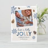Holly Jolly Christmas Foto Feiertagskarte (Stehend Vorderseite)