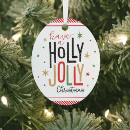 Holly Jolly Christmas (fügen Sie Ihr Foto) Candy C Ornament Aus Metall