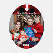 Holly Jolly Christmas (fügen Sie Ihr Foto) Candy C Ornament Aus Metall (Rückseite)