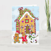 Holly Jolly Christmas Gingerbread House Karte (Vorderseite)