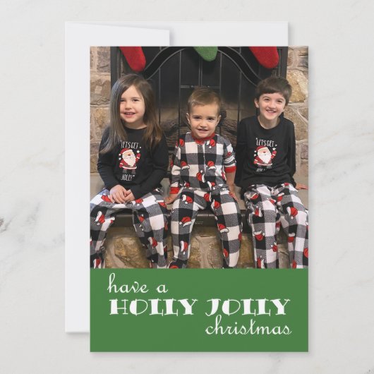 Holly Jolly Christmas Grueting Card Feiertagskarte (Vorderseite)