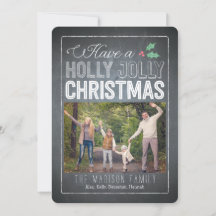 Holly Jolly Christmas Holiday Foto Cards
