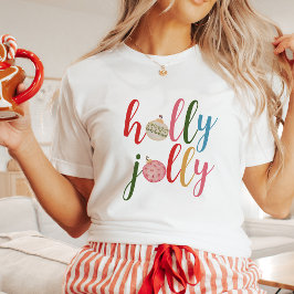 Holly Jolly Christmas Holiday Fun Typografie Tri-Blend Shirt