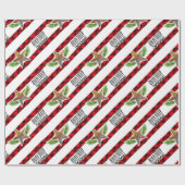 Holly Jolly Christmas karierte Streifen Geschenkpapier (Flach)