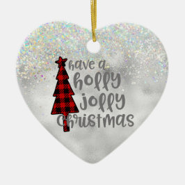 Holly Jolly Christmas Keramik Ornament