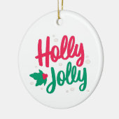 Holly Jolly Christmas Keramik Ornament (Links)
