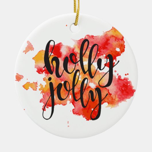 Holly Jolly Christmas Keramik Ornament (Vorne)