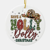 Holly Jolly Christmas Keramik Ornament (Vorne)