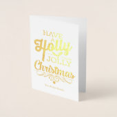 Holly Jolly Christmas mit Name Folienkarte (Vorderseite)