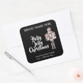 Holly Jolly Christmas | Modern Candle Labels Quadratischer Aufkleber (Umschlag)
