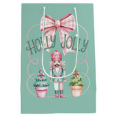Holly Jolly Christmas Nutcracker Coquette Preppy Mittlere Geschenktüte (Rückseite)