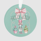 Holly Jolly Christmas Nutcracker Coquette Preppy Ornament (Vorderseite)