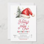 Holly Jolly Christmas Party Family Holiday Party Einladung (Vorderseite)