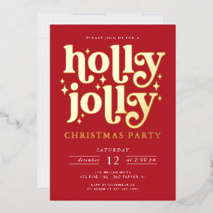 Holly Jolly Christmas Party Folien Feiertagskarte