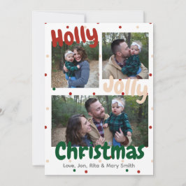 Holly Jolly Christmas Polka Dot Christmas Card Feiertagskarte