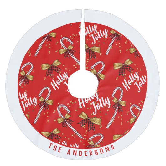 Holly Jolly Christmas Polyester Weihnachtsbaumdecke (Vorderseite)