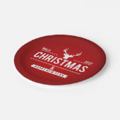 Holly Jolly Christmas Reindeer | Feiertage Pappteller (Schrägansicht)