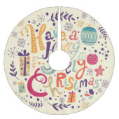 Holly Jolly Christmas Retro Wreath Polyester Weihnachtsbaumdecke (Vorderseite)