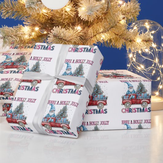 Holly Jolly Christmas Santa Truck Geschenk Geschenkpapier (Feiertage)