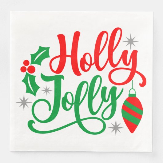 Holly Jolly Christmas Song Serviette (Vorderseite)