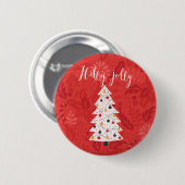 Holly Jolly Christmas Tree Illustration A Holly Button (Vorne & Hinten)